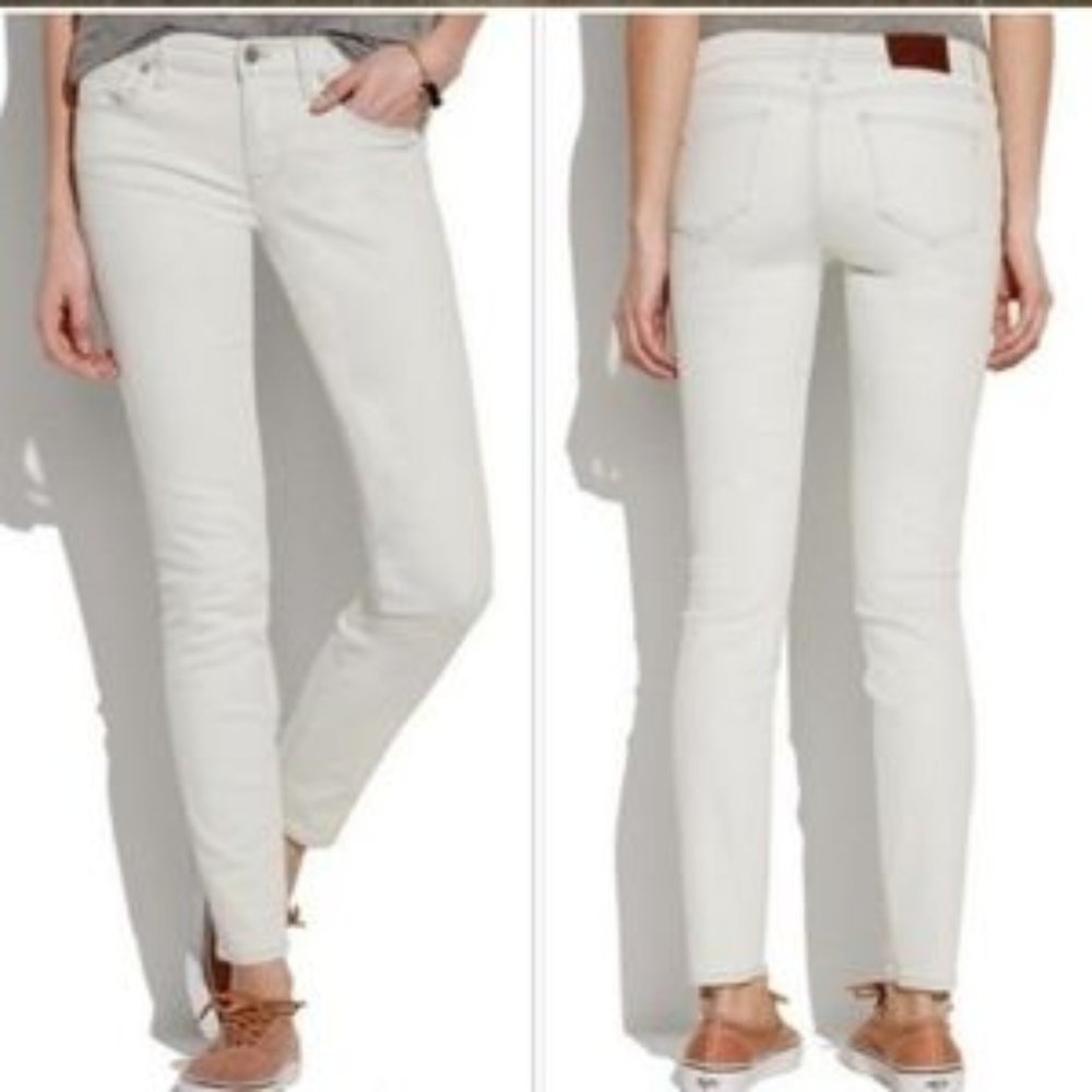 Madewell White/Icy Blue Skinny Jeans